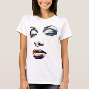 Frauen sehen sich Gold Makeup Schönheit Abstrakt O T-Shirt