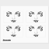 Frauen sehen sich mit Spaß konfrontiert Makeuty Ar Rechteckiger Aufkleber (Blatt)