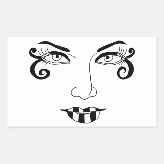 Frauen sehen sich mit Spaß konfrontiert Makeuty Ar Rechteckiger Aufkleber (Vorderseite)