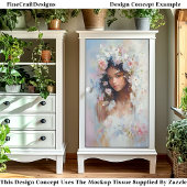 Frauen sehen sich pastellfarbenen Blume gegenüber  Seidenpapier