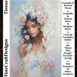 Frauen sehen sich pastellfarbenen Blume gegenüber  Seidenpapier