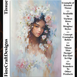 Frauen sehen sich pastellfarbenen Blume gegenüber  Seidenpapier