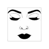 Frauen sehen verschlossenen Augen und machen Schön Gummistempel (Prägung)