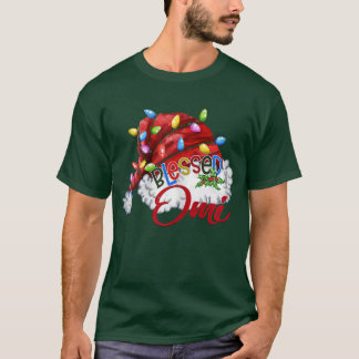Frauen Seligen Omi Weihnachtsmannmütze Xmas Light8 T-Shirt