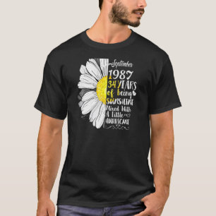 Frauen September Mädchen 1987 34 Geburtstag 34 Jah T-Shirt