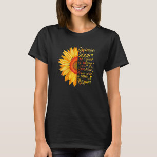 Frauen September Mädchen 2008 Geburtstag 14 Jahre T-Shirt