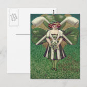 Frauen Shamrock Tonpfeife Postkarte (Vorne/Hinten)
