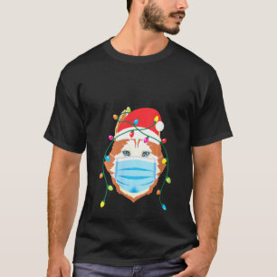 Frauen sibirischer Husky mit Weihnachtsmaske Holid T-Shirt