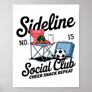 Frauen Sideline Social Club Fußball-Mama Spieltag Poster