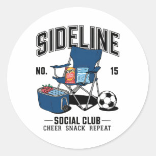 Frauen Sideline Social Club Fußball-Mama Spieltag  Runder Aufkleber