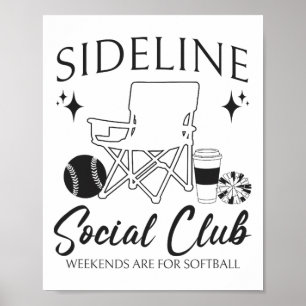 Frauen Sideline Social Club Softll Mom Game Day Mo Poster