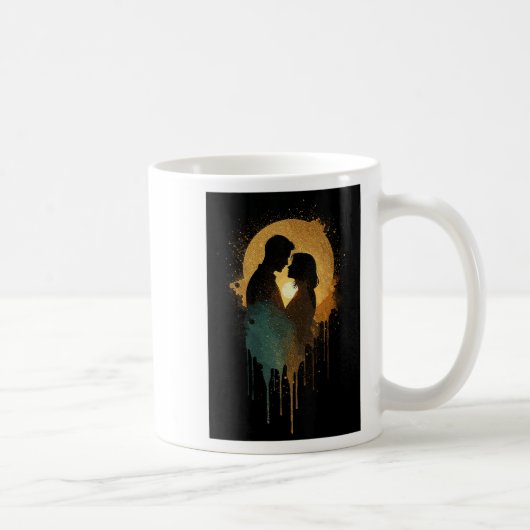 Frauen Silhouette liebt das Küssen von Datum zusam Kaffeetasse (Rechts)