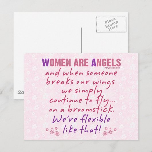 Frauen sind Engel Postkarte (Vorne/Hinten)
