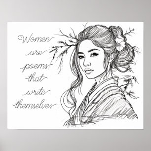Frauen sind Gedichte, die sich selbst schreiben Poster