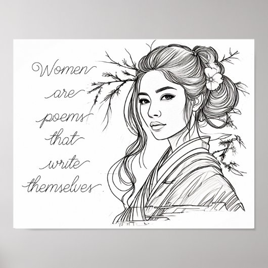 Frauen sind Gedichte, die sich selbst schreiben Poster (Vorne)