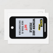 "Frauen sind Menschen", "KEINE Gründerinnen" Femin Postkarte (Vorne/Hinten)