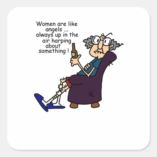 Frauen sind wie Engel Quadratischer Aufkleber (Vorderseite)