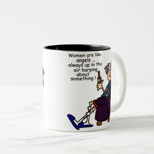 Frauen sind wie Engel Zweifarbige Tasse (VorderseiteRechts)