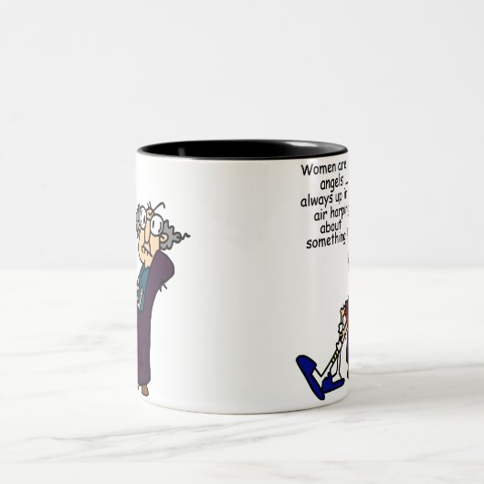 Frauen sind wie Engel Zweifarbige Tasse (Mittel)
