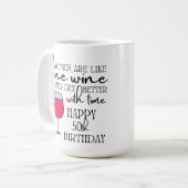 Frauen sind wie Wein 50. Geburtstag Kaffee Tasse (Vorderseite Links)