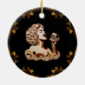 Frauen singen Papier Kunsthandwerk Keramik Ornament (Hinten)