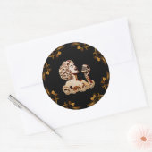 Frauen singen Papier Kunsthandwerk Runder Aufkleber (Umschlag)