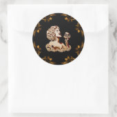 Frauen singen Papier Kunsthandwerk Runder Aufkleber (Tasche)