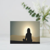 Frauen sitzen Sunset Silhouette Postkarte (Stehend Vorderseite)