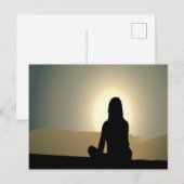 Frauen sitzen Sunset Silhouette Postkarte (Vorne/Hinten)