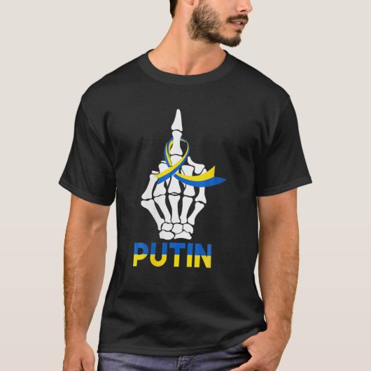 Frauen Skeleton Hand Ukraine Putin Futin Ukraine R T-Shirt (Vorderseite)