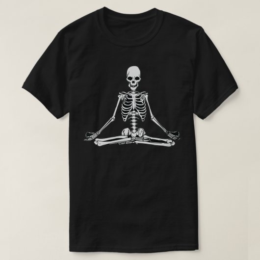 Frauen Skeletton Yoga Pose Meditation Gothic Cool  T-Shirt (Design vorne)