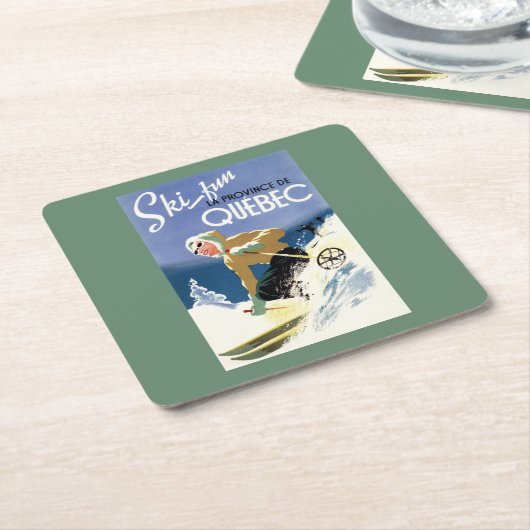 Frauen-Skifahren - englisches und französisches Rechteckiger Pappuntersetzer (angewinkelt)