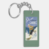 Frauen-Skifahren - englisches und französisches Schlüsselanhänger (Vorderseite links)