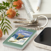 Frauen-Skifahren - englisches und französisches Schlüsselanhänger (Vorderseite rechts)