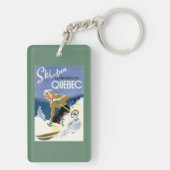 Frauen-Skifahren - englisches und französisches Schlüsselanhänger (Rückseite)