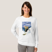 Frauen-Skifahren - englisches und französisches T-Shirt (Vorne ganz)
