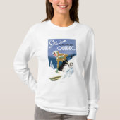 Frauen-Skifahren - englisches und französisches T-Shirt (Vorderseite)