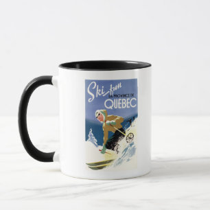 Frauen-Skifahren - englisches und französisches Tasse