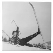 Frauen-Skifahrer 2 Fliese (Vorderseite)