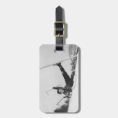 Frauen-Skifahrer 2 Gepäckanhänger (Vorderseite vertikal)