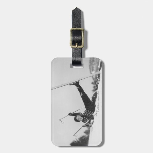 Frauen-Skifahrer 2 Gepäckanhänger (Vorderseite vertikal)