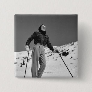 Frauen-Skifahrer Button