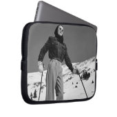 Frauen-Skifahrer Laptopschutzhülle (Vorne Rechts)