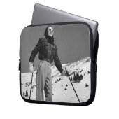 Frauen-Skifahrer Laptopschutzhülle (Vorderseite Links)