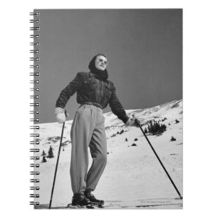 Frauen-Skifahrer Notizblock