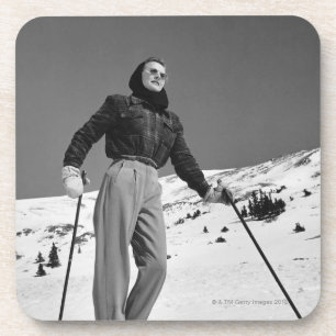 Frauen-Skifahrer Untersetzer