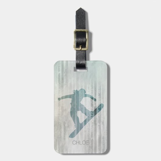 Frauen-Snowboarder Gepäckanhänger (Vorderseite vertikal)