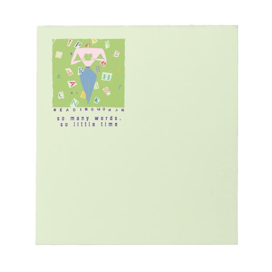 Frauen so viele Wörter lesen, so wenig Zeit Notizblock (Vorderseite)