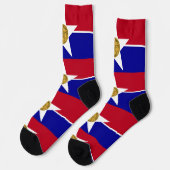 Frauen Socken mit der Flagge von Dallas, USA. (Linkes Detail)
