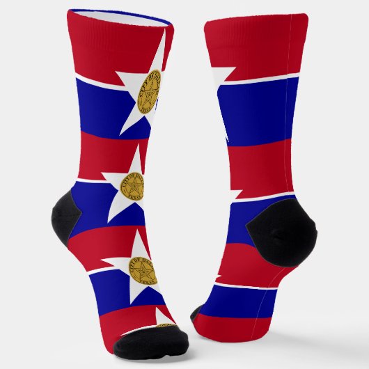 Frauen Socken mit der Flagge von Dallas, USA. (Gewinkelt)